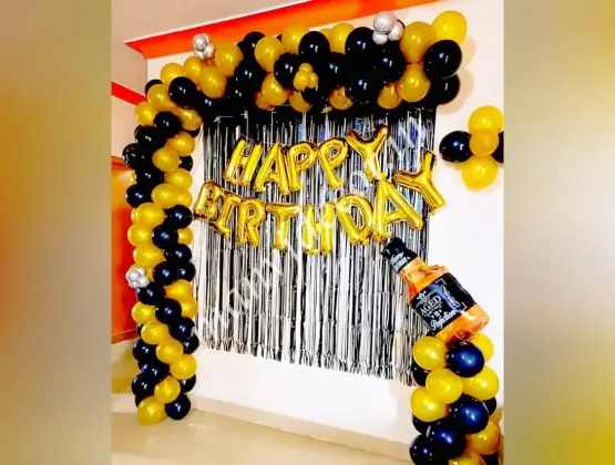 Black Golden Balloon Decoration