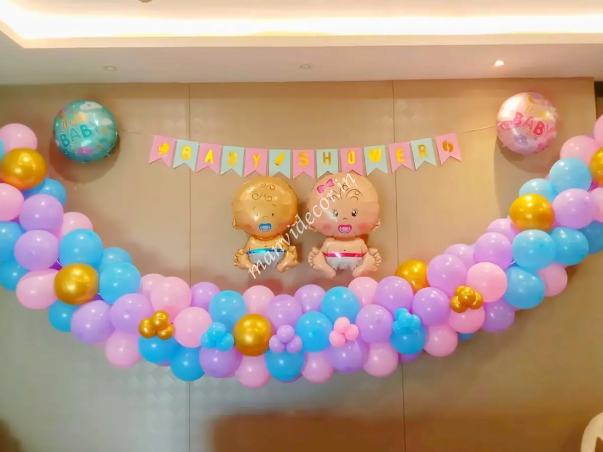 Pink and Blue Baby Shower Decor