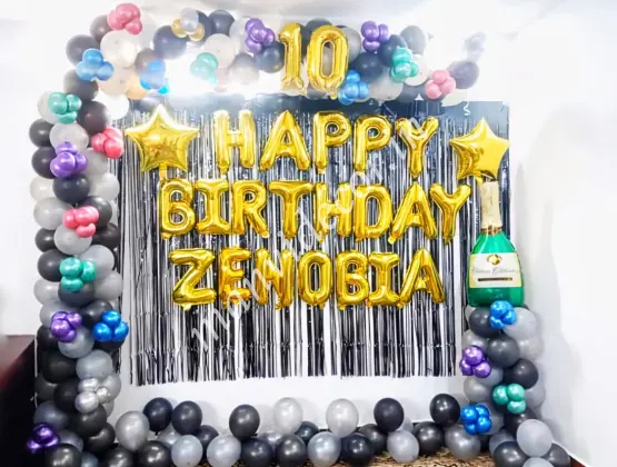 Birthday Decor With Chrome Balloons