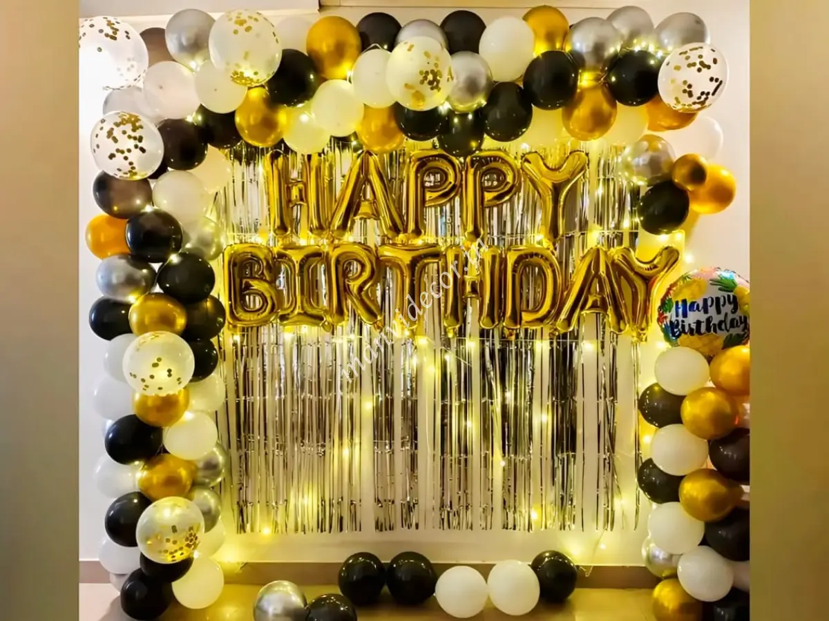 Birthday party decoration for night celebration