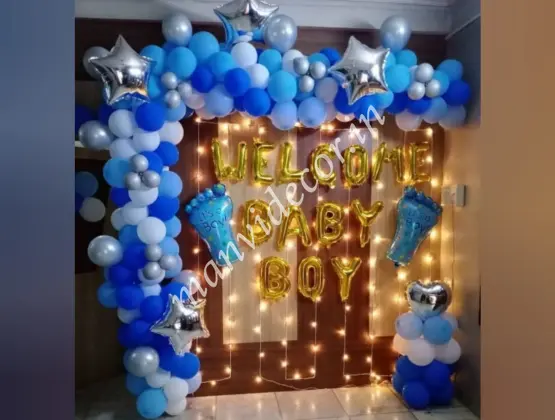 Baby Boy Welcome Balloon Decoration