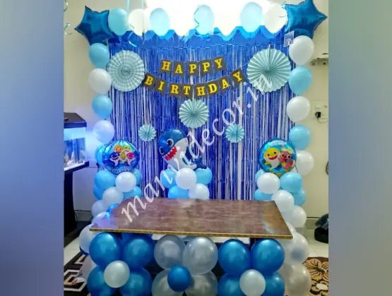 Baby Shark Paper Fan Theme Decortion