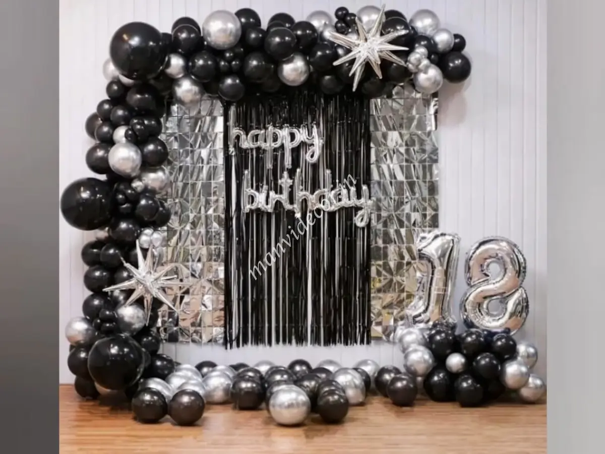 Black And Silver Garland Decor
