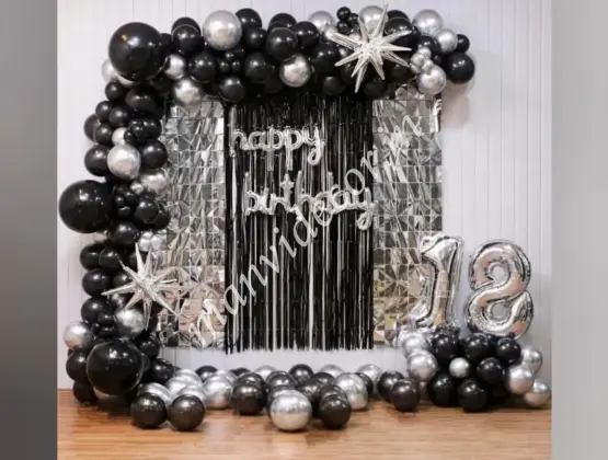 Black And Silver Garland Decor