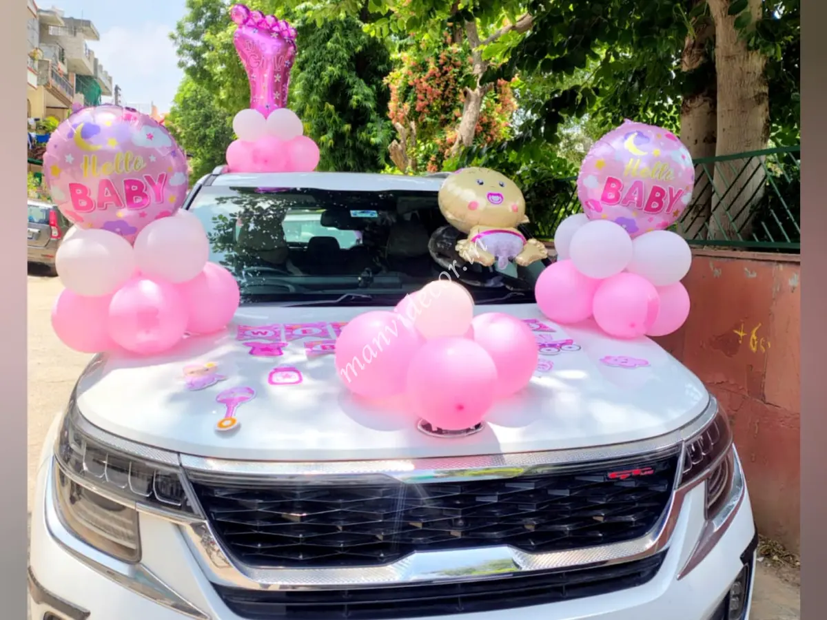 Baby girl welcome car decoration 