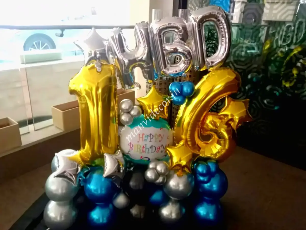 Chrome Blue and Silver Marquee Decor