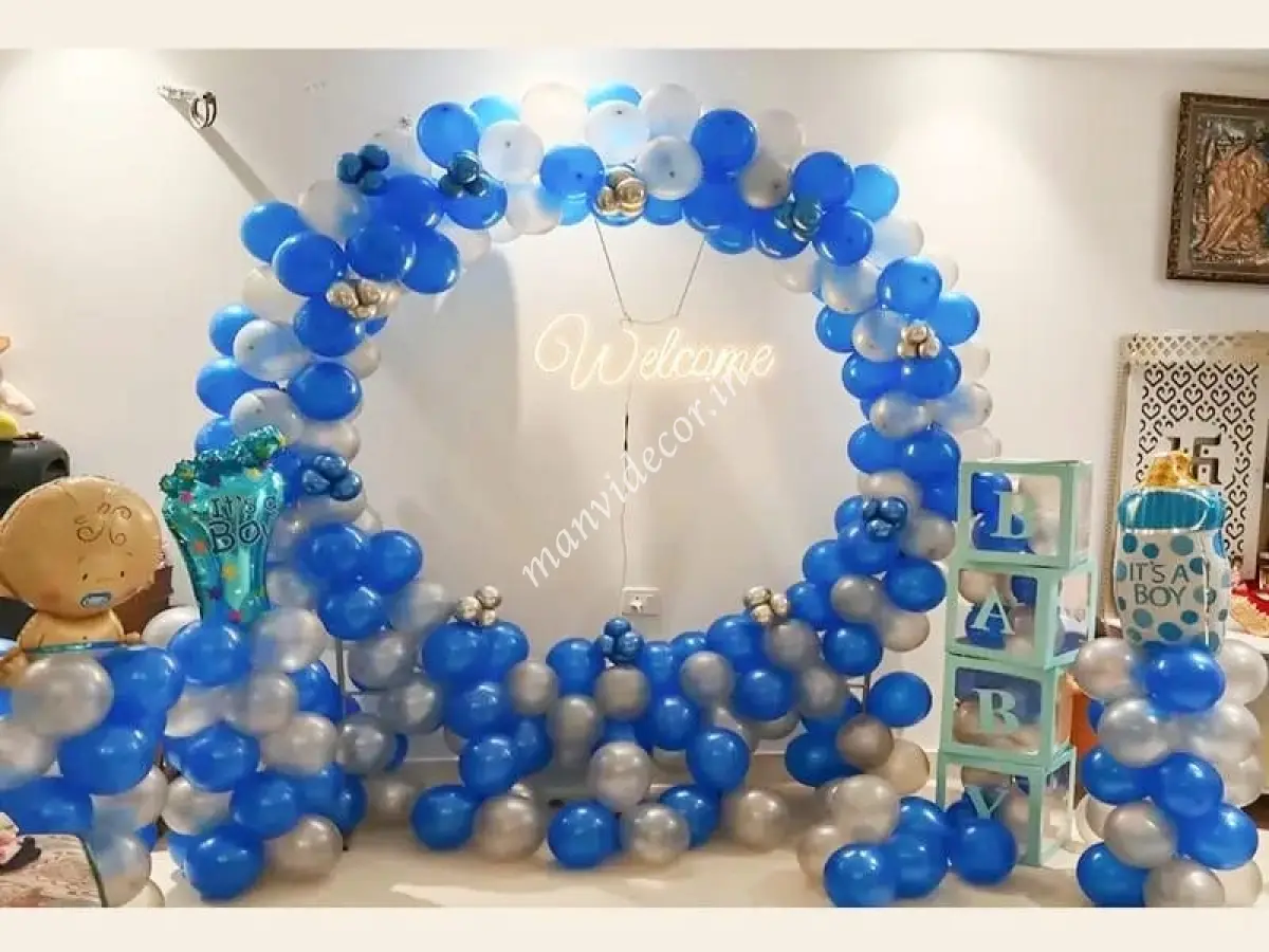 Baby boy welcome ring setup 