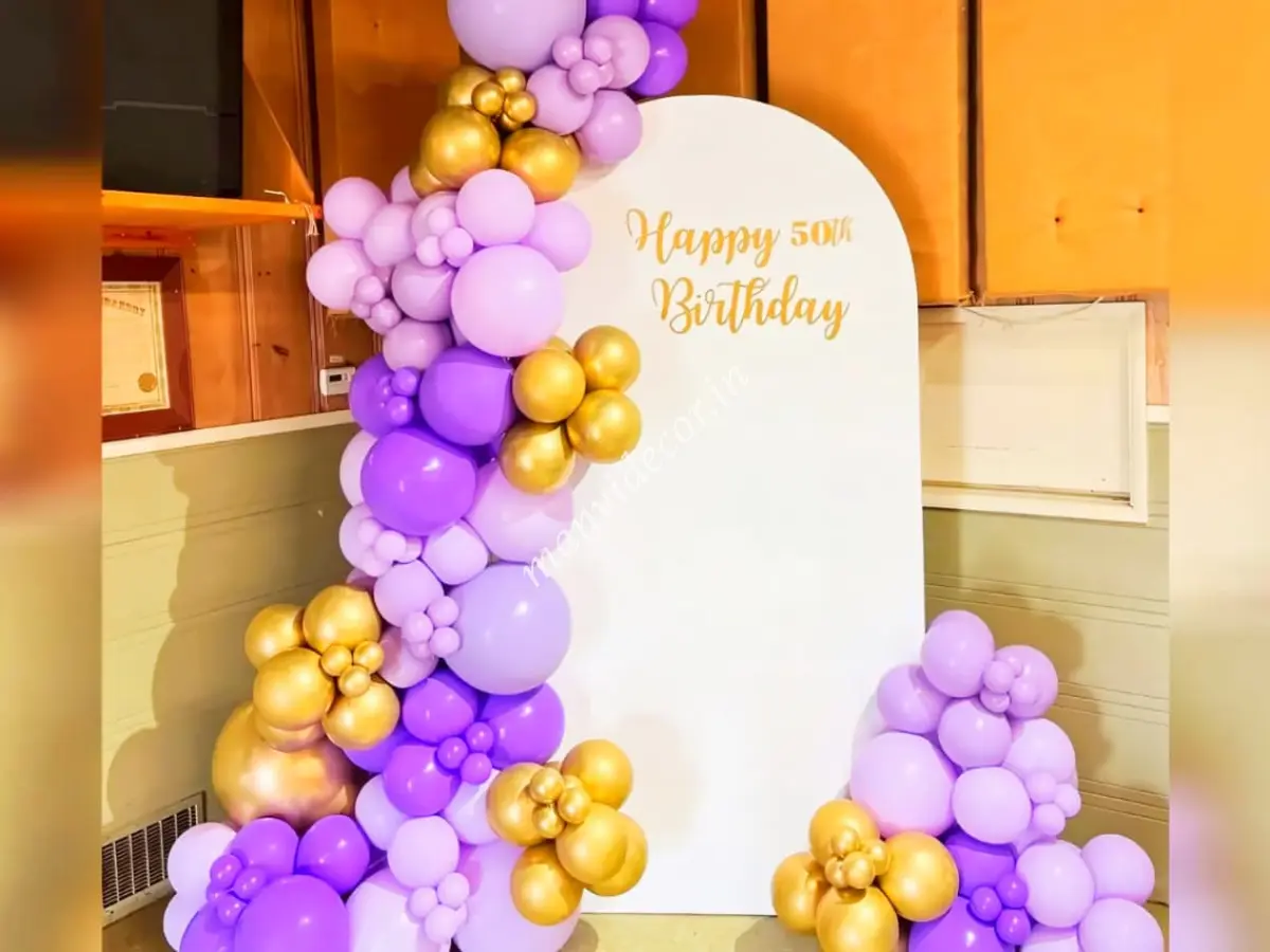 Golden Jubilee Lavender Birthday Decor