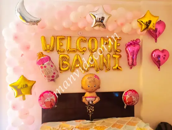 Joyful Welcome Baby Girl Decor
