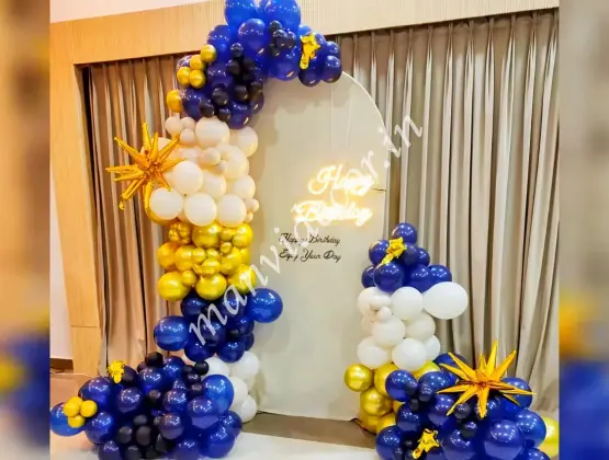 Midnight Blue Birthday Backdrop Decor