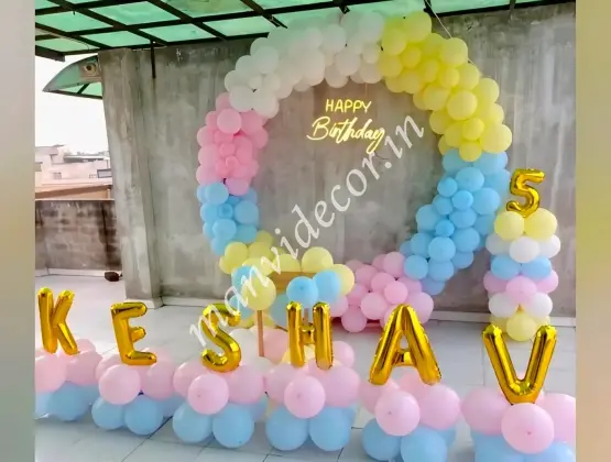 Pastel Balloons Birthday Decoration