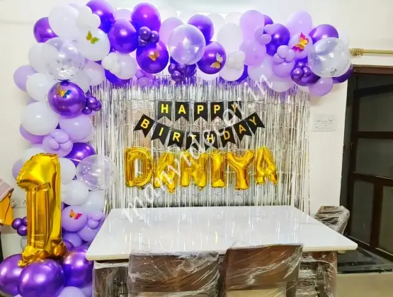 Purple Balloon Surprise Decor