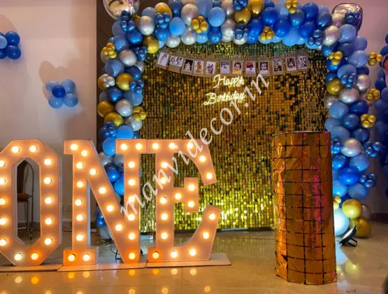 Baby Boy Sequin Birthday Decoration