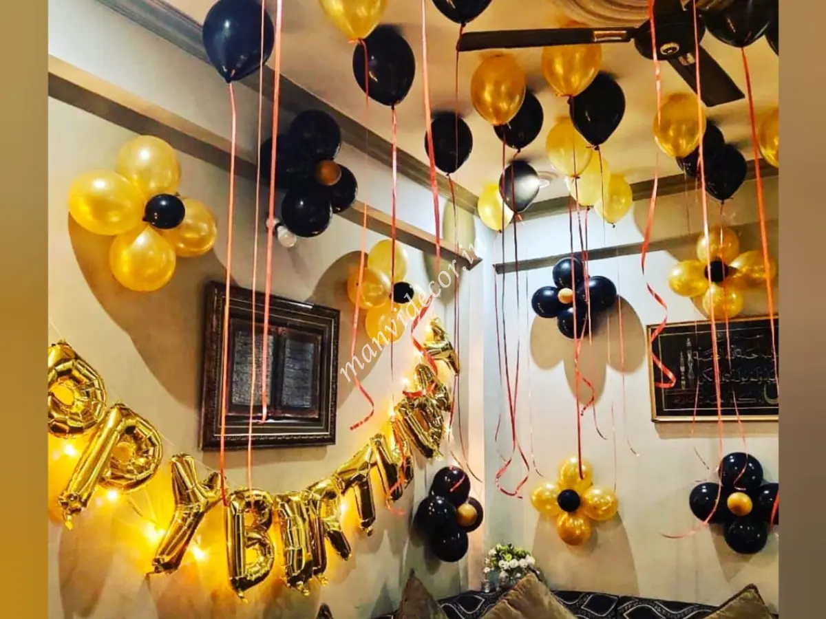 Birthday room decoration at home 