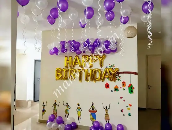 Purple & White Balloon Decoration