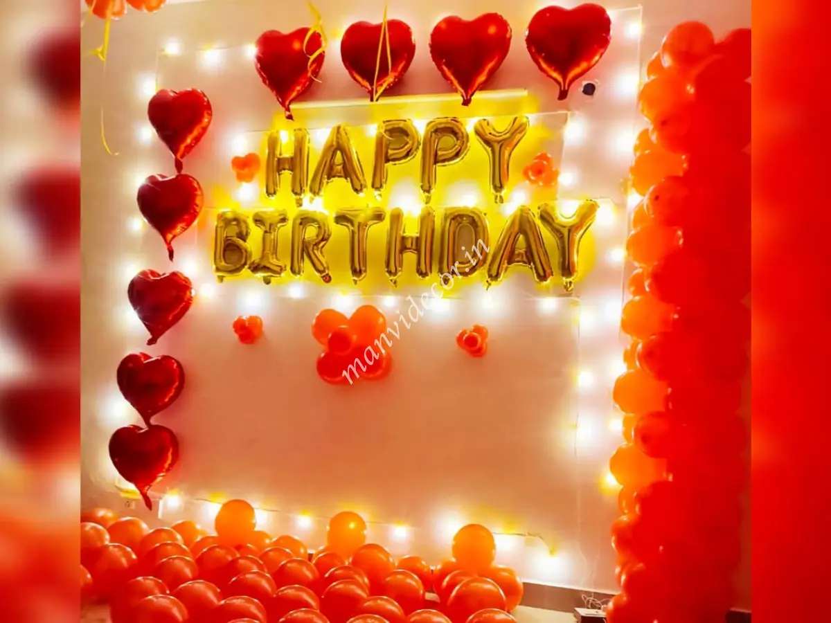 Romantic birthday balloon decoration
