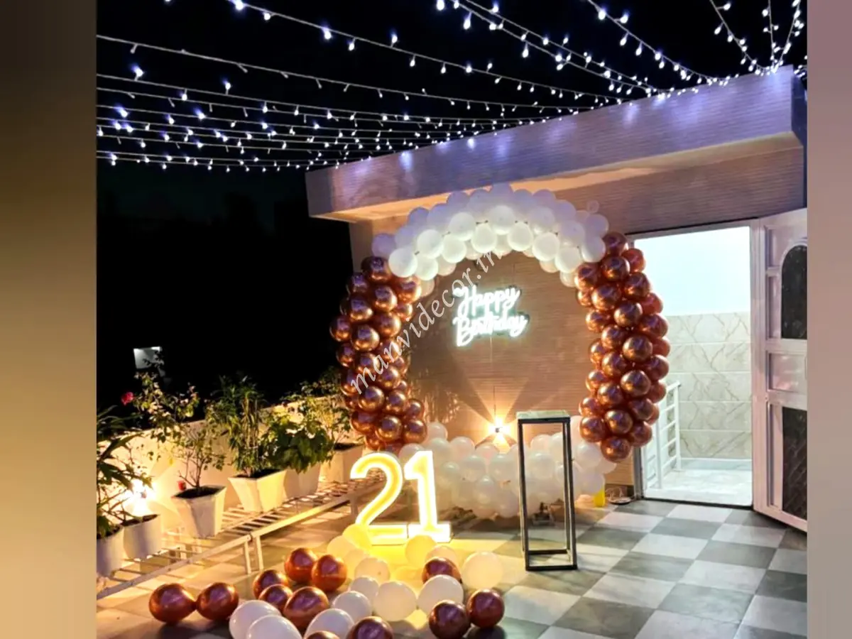 Birthday decoration on terrace ideas