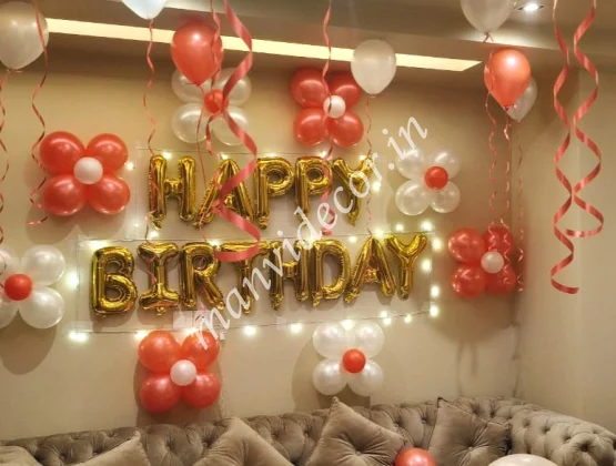 Simple Red and White Birthday Decor